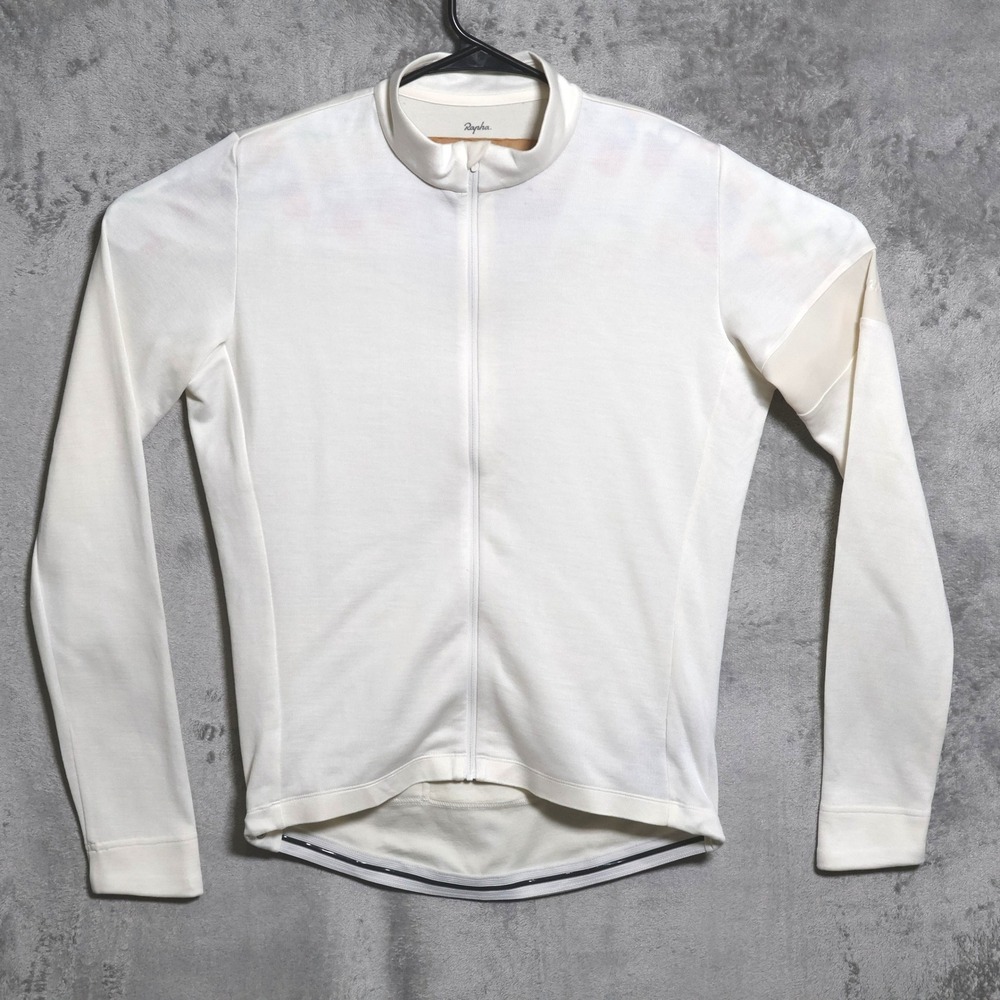 Rapha Jersey II Mens Medium White Classic Long Sleeve Cycling Merino Blend